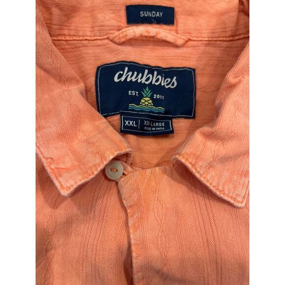 Chubbies The Grinnin' in Your Face Sunday Shirt Coral XXL - Picture 5 of 6